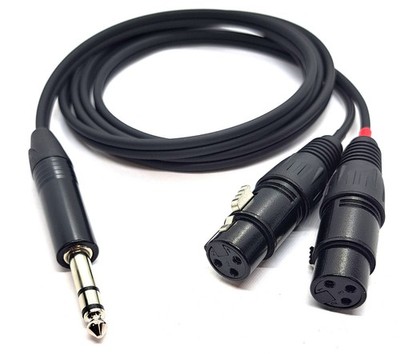 Audiokabel 2 x XLR Female auf Stereo 6,3 mm Klinke  vers. Längen