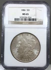 1886 U.S. $1 Morgan Silver Dollar NGC MS65