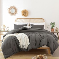 Charcoal Grey Twin/Twin XL Comforter Set for Girls Boys, 1 Dark Gray Comforte...