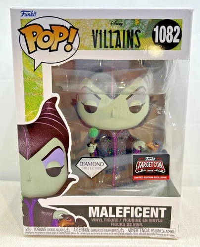 Funko Disney Villian Maleficent #1082 Glitter Diamond Box Damage 2022 Targetcon