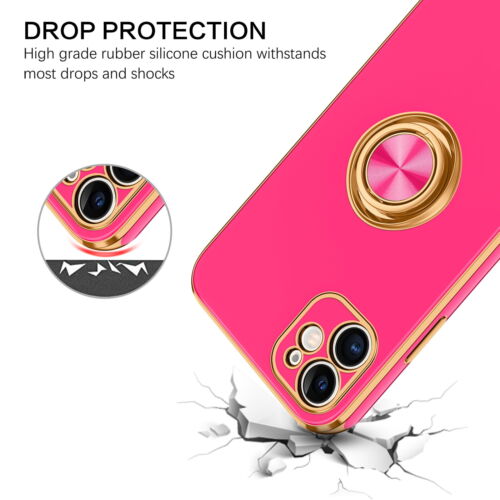 For iPhone 11 6.1" Case Shockproof Protective Rugged Cover & Golden Ring Holder - Bild 93 von 136