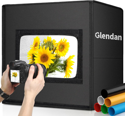 Portable 16'' Dimmable Light Box Kit with 216 LEDs & 6 Backdrops for Photography