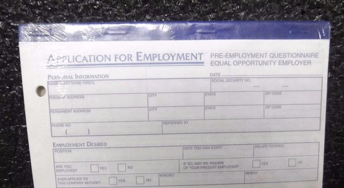 APPLICATION FOR EMPLOYMENT, 2 PADS 50 FORMS/PAD (M) - Picture 3 of 5