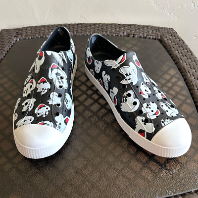 Native x Disney Mickey Mouse Unisex Slip On Sneakers Black/White Size 9M/11W