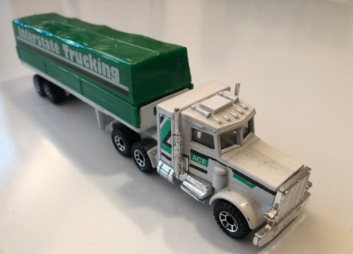 Matchbox Convoy Peterbilt Covered Truck Trailer Interstate Trucking Diecast