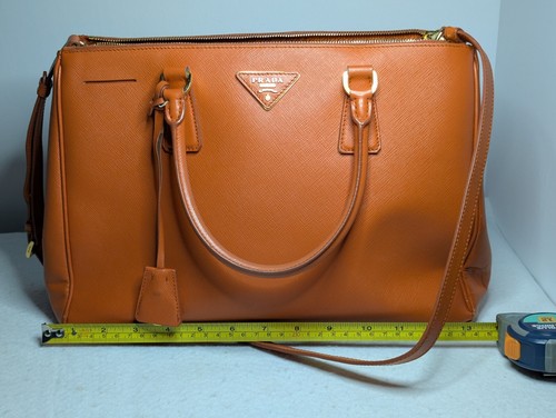 Borsa Prada Galleria Saffiano arancione borsa grande tote borsetta doppia zip - Foto 22 di 24