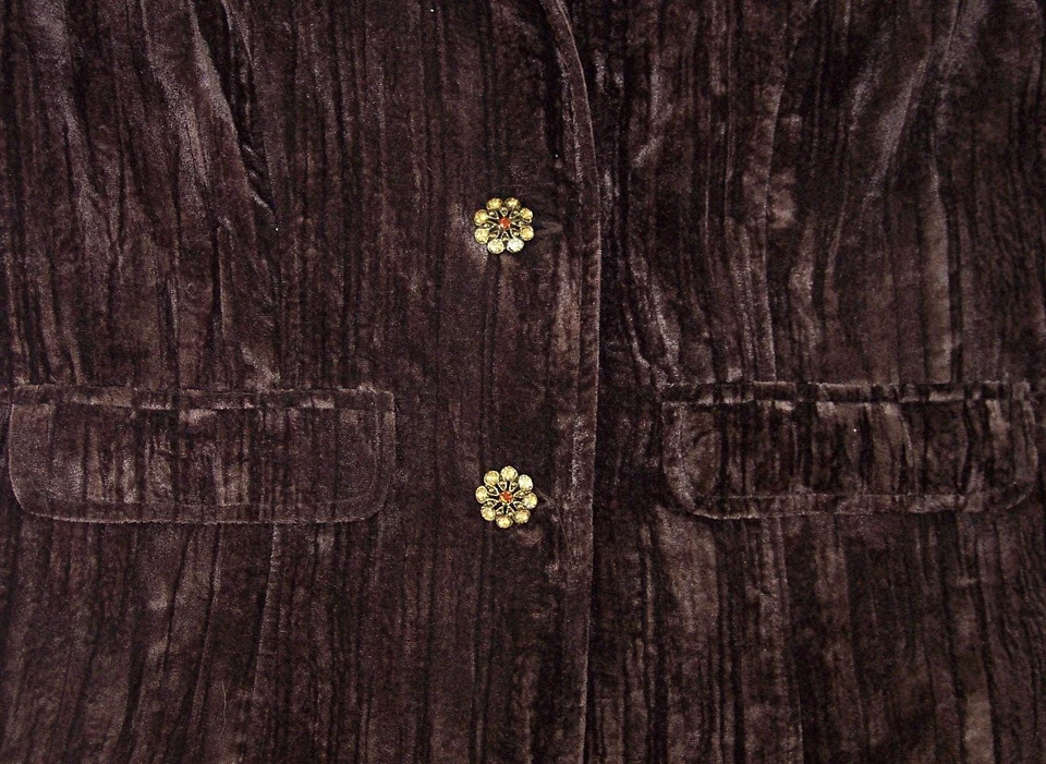 NEW NY Collection Chocolate Brown Crushed Fabric Lined Blazer, Medium, $72 - Изображение 3 из 4