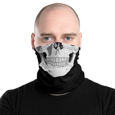 Skull Skeleton Bone Teeth Scary Face Mask Neck Gaiter Scarf Head Band
