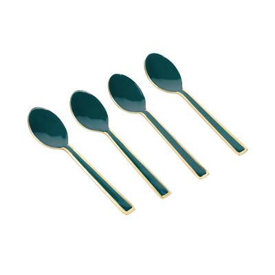 Artesà Grün & Gold Teelöffel - 4er Set
