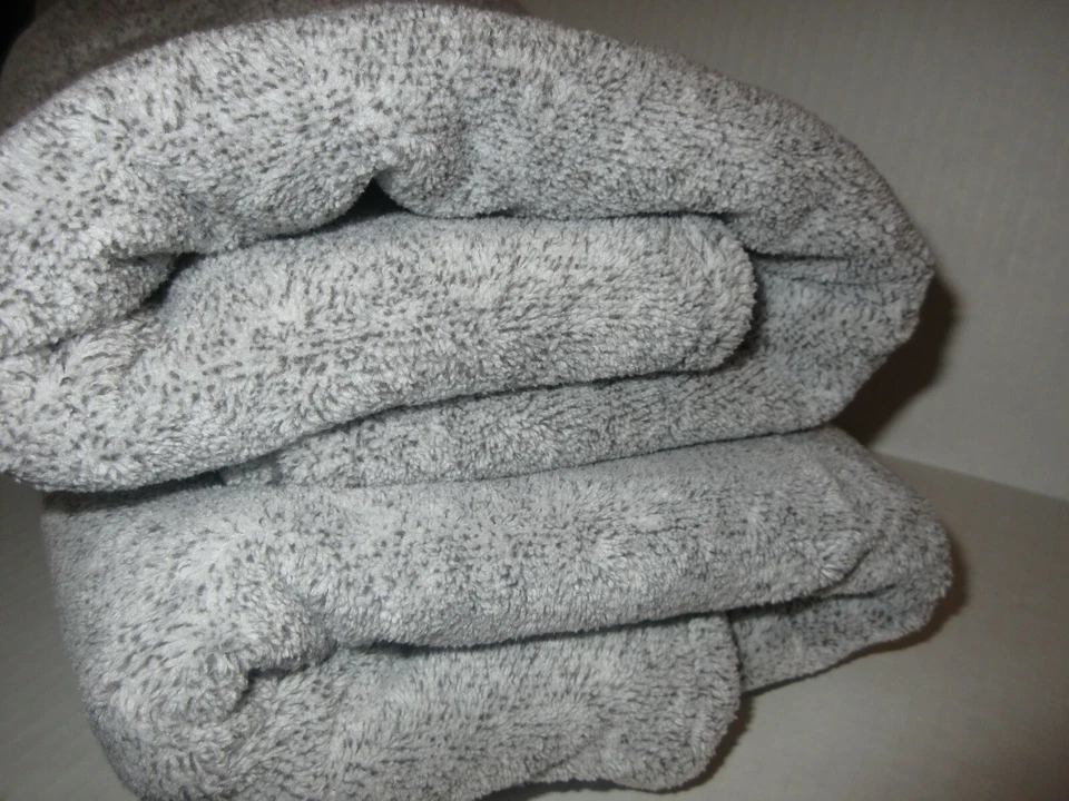 2 Toallas de Bambú Gimnasio Yoga Camping Secado de Cabello Viaje Ultra Suave, Gris Ligero Foto 3 de 4