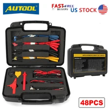 Electrical Multimeter Test Leads Kit Alligator Clips Back Probe Wire Set 48pcs 