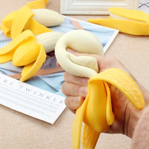 3Pcs Cute Spoof Peeling Banana Squish Fidget Toys Antistress Prank Tricks Toy - Photo 3/5