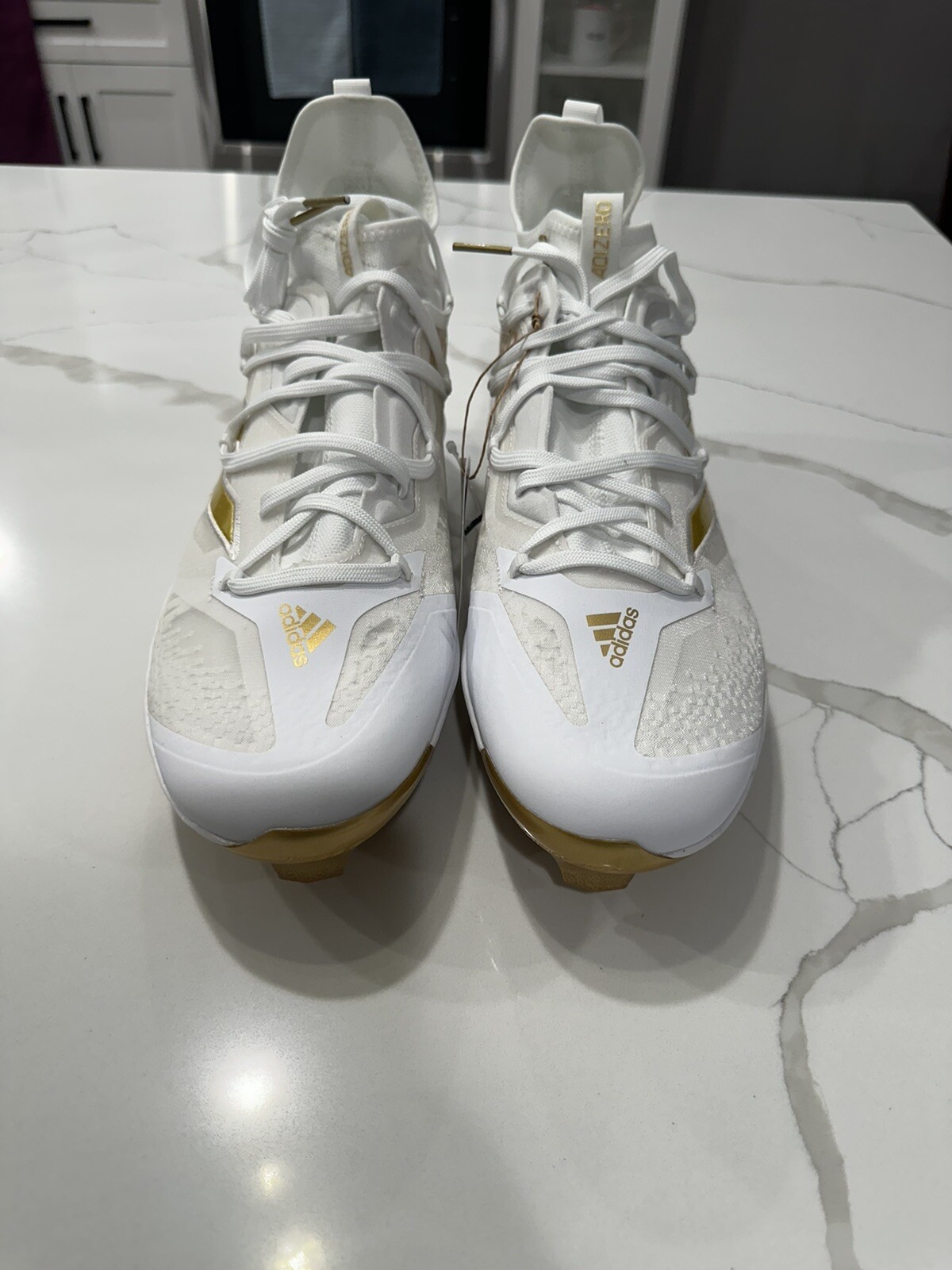 Adidas Adizero Afterburner White/Gold Baseball Cleats GZ6513 Men Brand