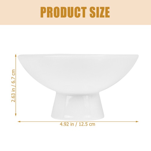 Delicate Ceramic Smooth Edges Footed Ice Cream Cup Tall Fruit Bowl Pudding Dish - Picture 10 of 12
