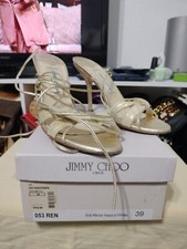 JIMMY CHOO Gold Strappy heels 39