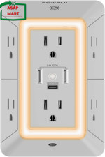 Outlet Extender Power Strip, POWRUI 6 AC Surge Protector Outlets with 3 USB Port