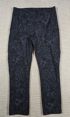 Lululemon Speed Up 21'' Leggings Sz 4 in Nouveau Mach Blue Black Gym Training AOP
