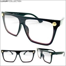 Men's CLASSY ELEGANT Modern Shield Style SUNGLASSES Black Frame Gray  Pink Lens