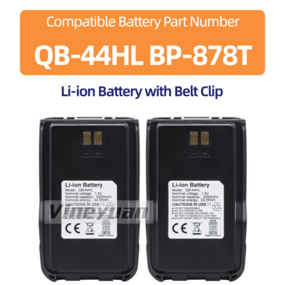 2X 3250mAh QB-44HL BP-878T Li-ion Battery for Anytone AT-D878UV Plus D878UV D858