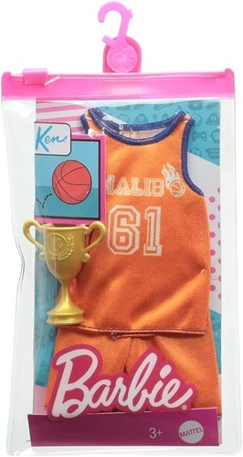 Barbie Ken Career Fashion Pack Orange Basketball Jersey, Shorts