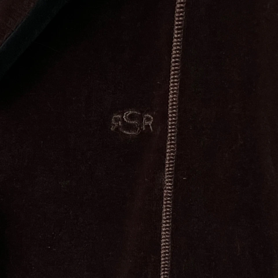 Sonia Rykiel 棕色天鹅绒西装外套中号设计师夹克金色纽扣黑色装饰 — 第 4/4 张图片