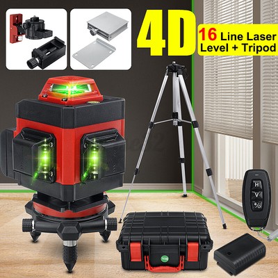 4D Laser Level 16 Lines Green Light Auto Self Leveling 360° Rotary