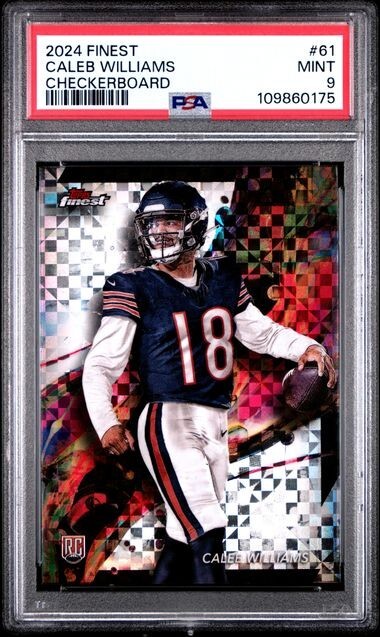 Caleb Williams 2024 Topps Finest #61 RC Checkerboard Refractor PSA 9