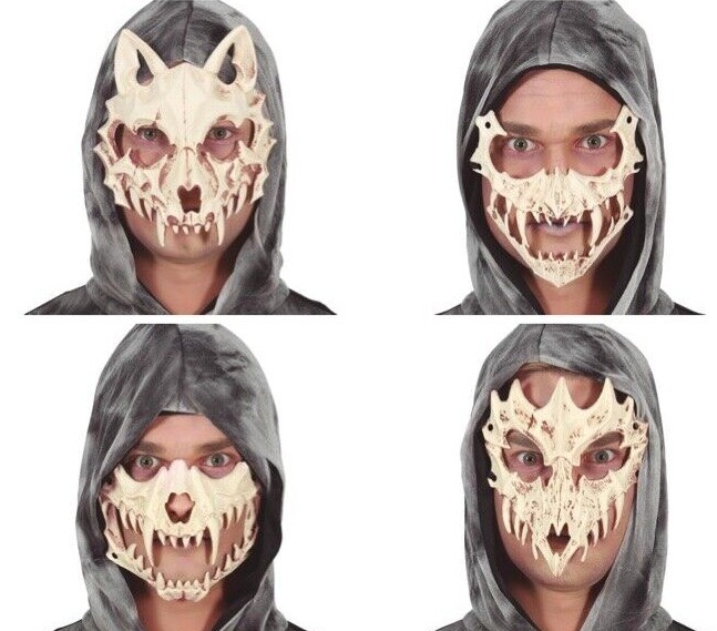 Animal Máscara Calavera Halloween Carnaval Japonés Estilo Hueso Esqueleto Adorno