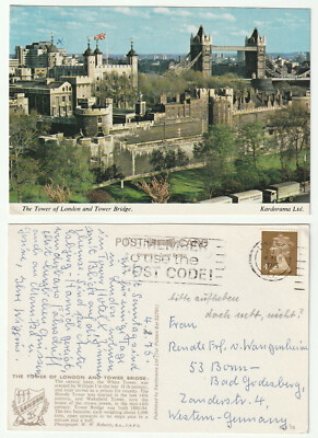 81760 - Tower of London and Tower Bridge - Ansichtskarte, gelaufen 4.2.1975