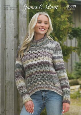 James Brett Damen Pullover Marmor Grobstrickmuster JB839