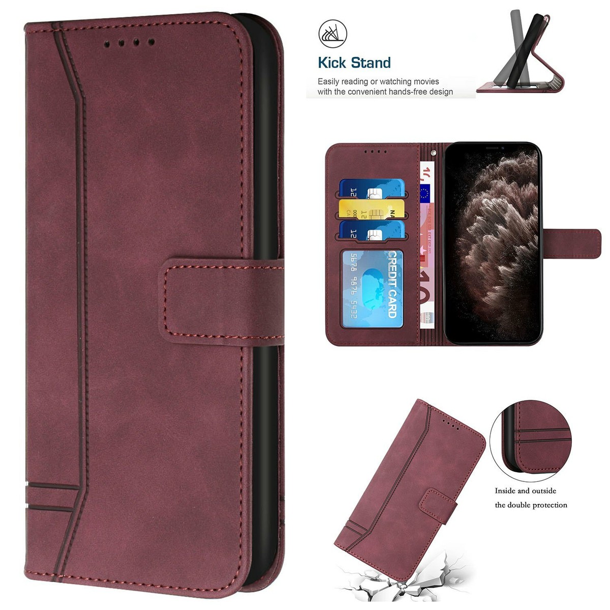 Case for LG K20 K30 K22 Stylo Luxury PU Leather Flip Wallet