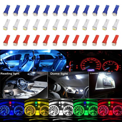50PCS T5 5050-SMD LED Speedometer Instrument Gauge Cluster Dash Light Bulbs . - Foto 2 di 8