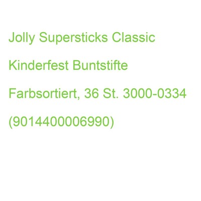 Jolly Supersticks Classic Kinderfest Buntstifte Farbsortiert, 36 St. 3000-0334