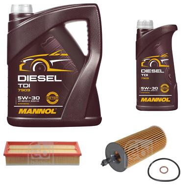 FEBI Inspektionspaket 6L MANNOL Diesel TDI 5W-30 für BMW X3 F25 xDrive20d