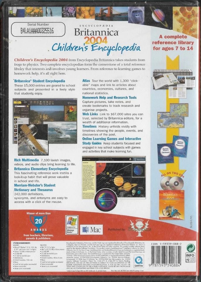Encyclopaedia Britannica 2004, Children's Encyclopedia (PC/MAC, 2004)  - Image 2 of 2