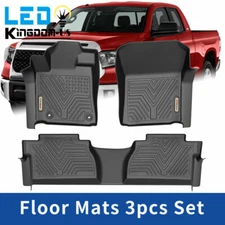 3D Molded Floor Mats TPE Liners for 2014-2021 Toyota Tundra CrewMax & Double Cab