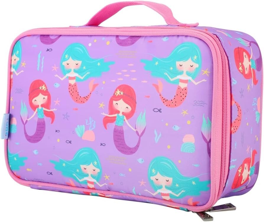 Kids Lunch Cool Bag Insulated Mermaid Packed Hot Cold Lunch Pink Cute Picnic Zip