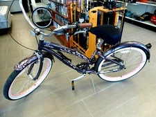 Nirve Cherry Blossom 3 Speed Beach Bike, Purple w/ Pink Rims