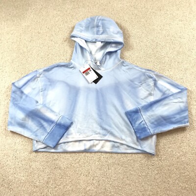 Nike Yoga Luxe Womens Large Blue Pullover Fleece Hoodie DN3711 412 Cropped | eBay