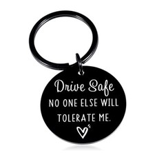 ACCOLIAMBER Gifts for Boyfriend from Girlfriend Drive Safe Keychain for Black