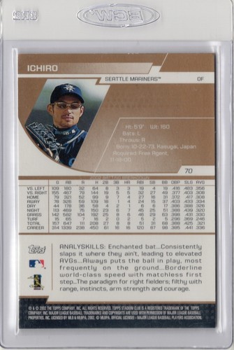 2002 Topps Stadium Club Gold Foil Ichiro #70 - Picture 2 of 2