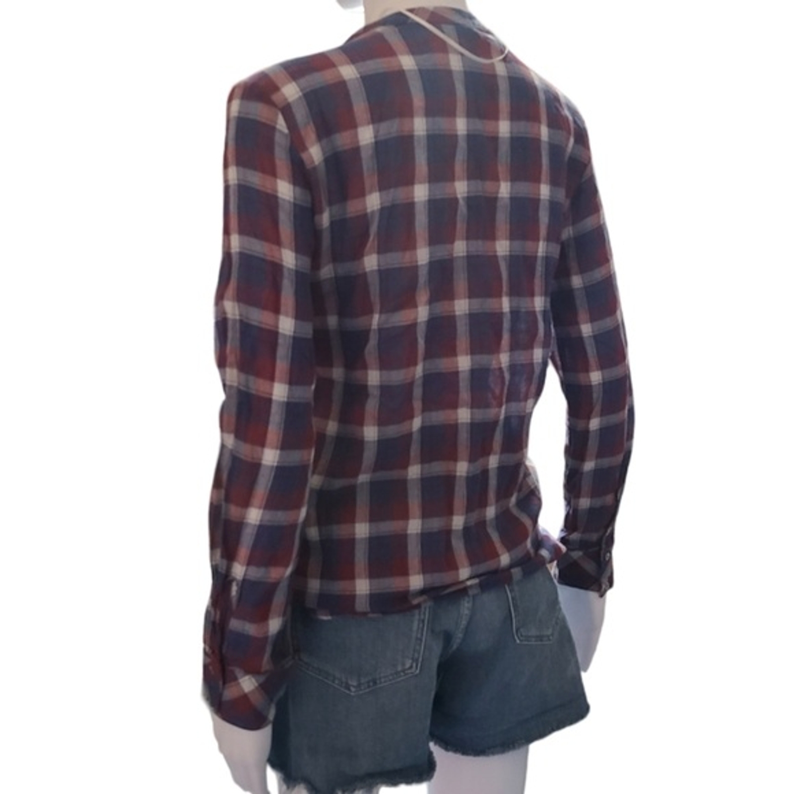 Zara Basic plaid button down small - image 5