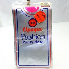 Vintage 80s Neon Fuchsia Pink Fashion Pantyhose New Opaque 100-160lbs 5"-5"9 USA