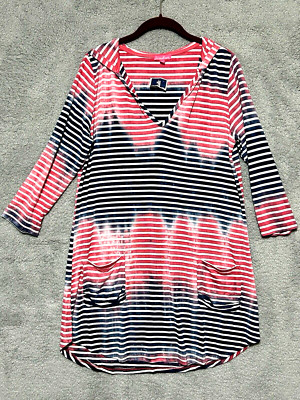 Sandiva Womens Sic Medium V neck Hooded Tunic Top Beach Coastal