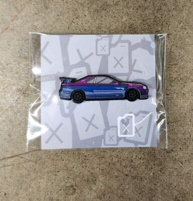 PetrolBox Nissan Skyline GTR R34 Nismo Race Car Pin Enamel Button Petrol Box