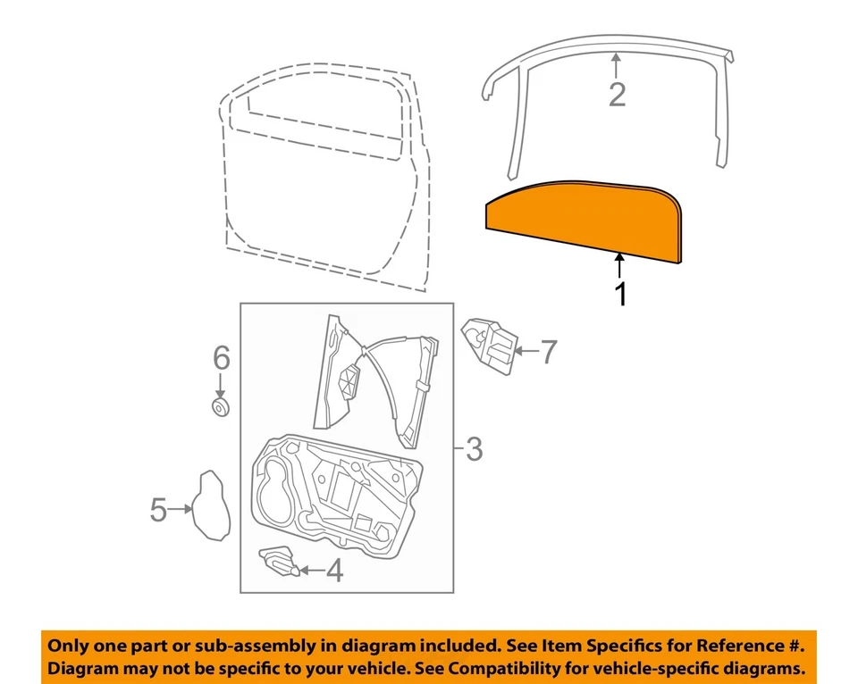 Vidrio de puerta de pasajero delantero OEM 2006 2007 2008 2009 2010 Volkswagen Passat Foto 3 de 4