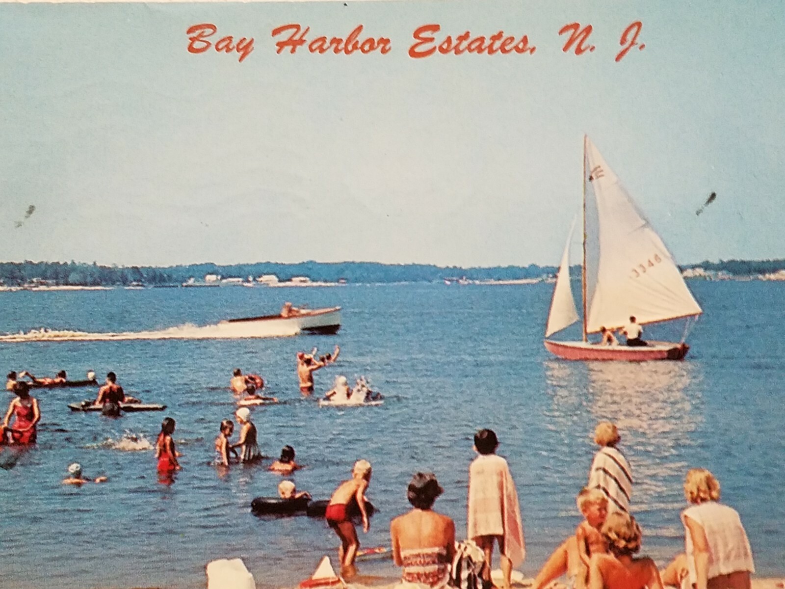 Bay Harbor Estates New Jersey, NJ Vintage Postcard Posted 1964 1c