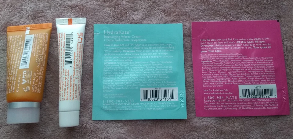 KATE SOMERVILLE Cuidado de la Piel MUESTRAS DE VIAJE Paquete Lote ExfoliKate, HydraKate, Arruga Foto 2 de 4