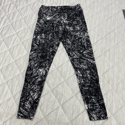 Marc New York Leggings Yoga Pants Womens Medium Black Geometric Stretch 