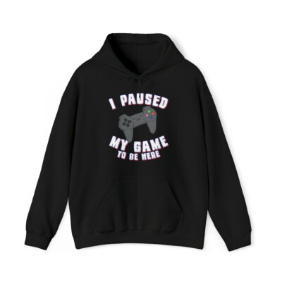 I Paused My Game To Be Here Gamer Graphic Hoodie, Sizes S-5XL